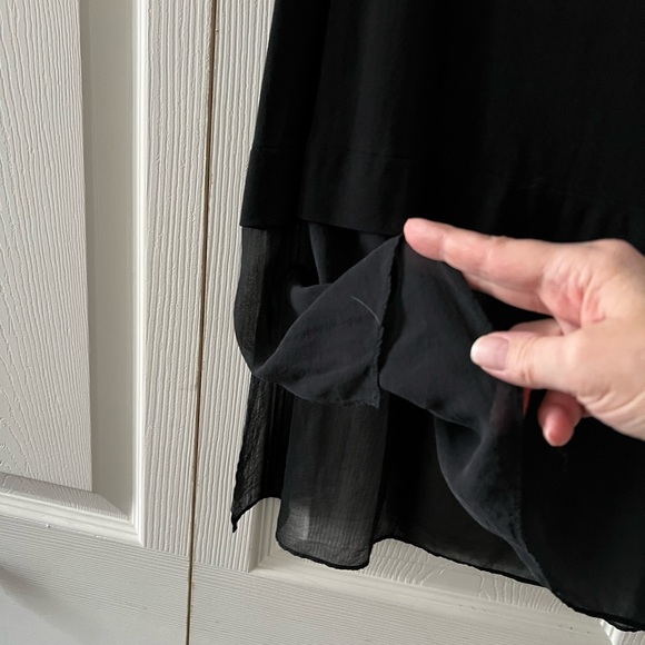 EUC — Eileen Fisher 100% Silk Sleeveless Black Layered Bateau Neck Tunic - Picture 7 of 10